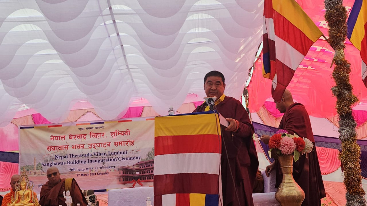 लुम्बिनीमा मौलिकता झल्किने नेपाल थेरवाद विहार उद्घाटन